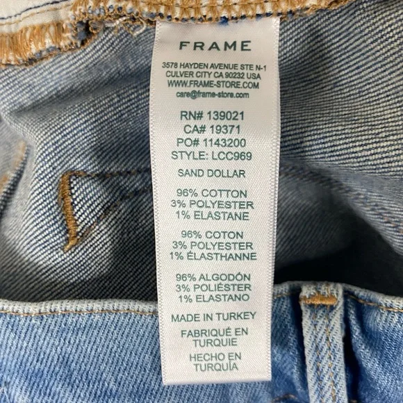 Frame Denim Le Cutoff Cuffed Shorts in Sand Dollar Medium Wash - 26 - Picture 8 of 11